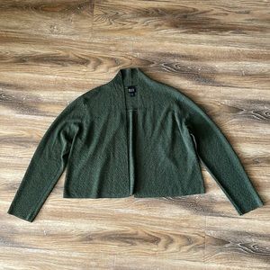 Eileen Fisher 100% Wool Open Front Cardigan Shrug